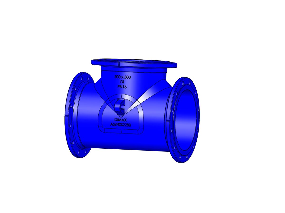reece Dimax Ductile Iron Tee (Flange x Flange x Flange) PN16 B5 300mm x 300mm