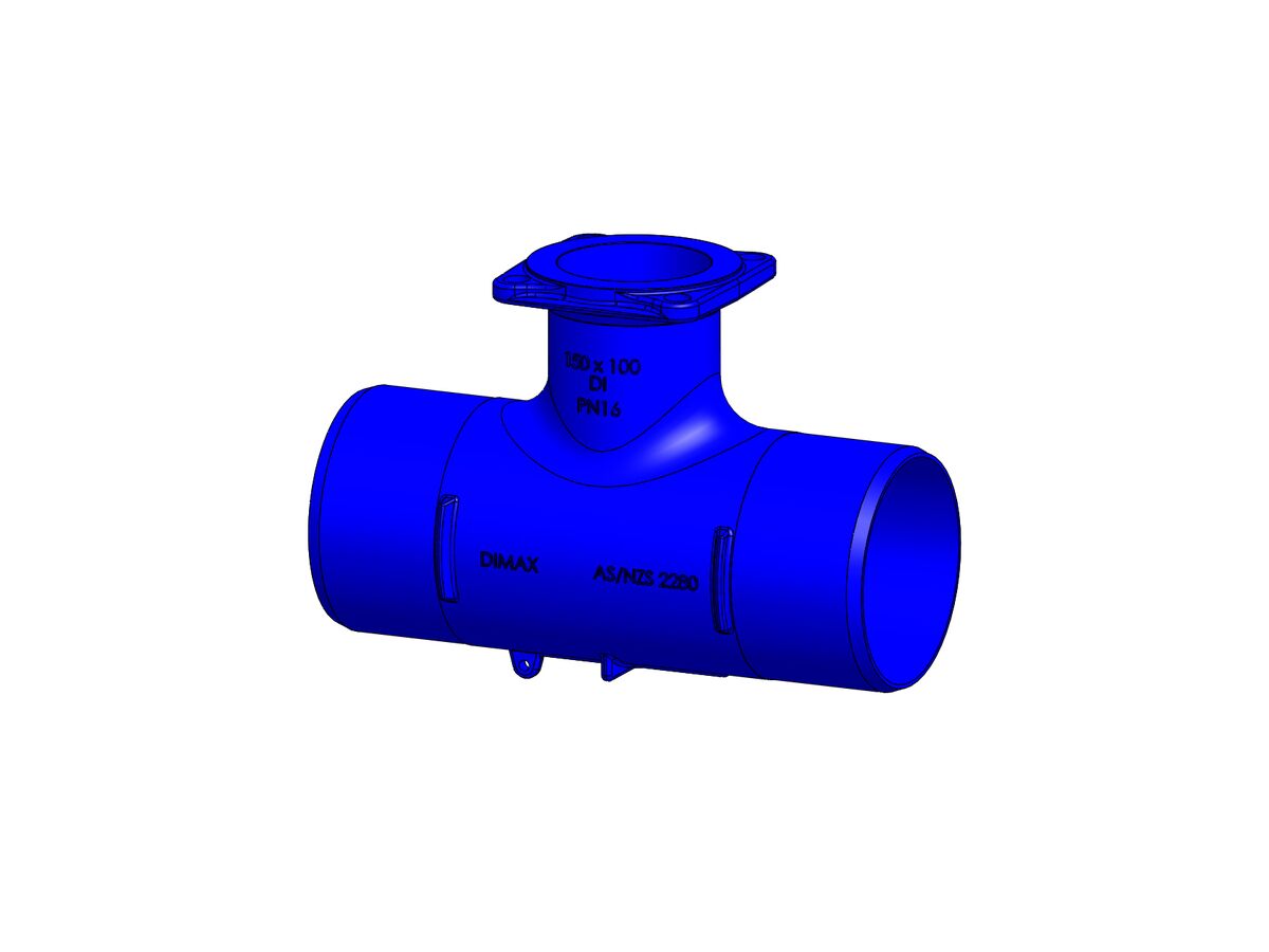 reece Dimax Ductile Iron Tee (Spigot x Spigot x Flange) PN16 B5 150mm x 100mm