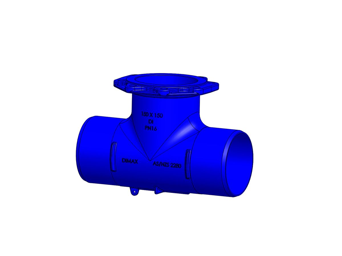 reece Dimax Ductile Iron Tee (Spigot x Spigot x Flange) PN16 B5 150mm x 150mm