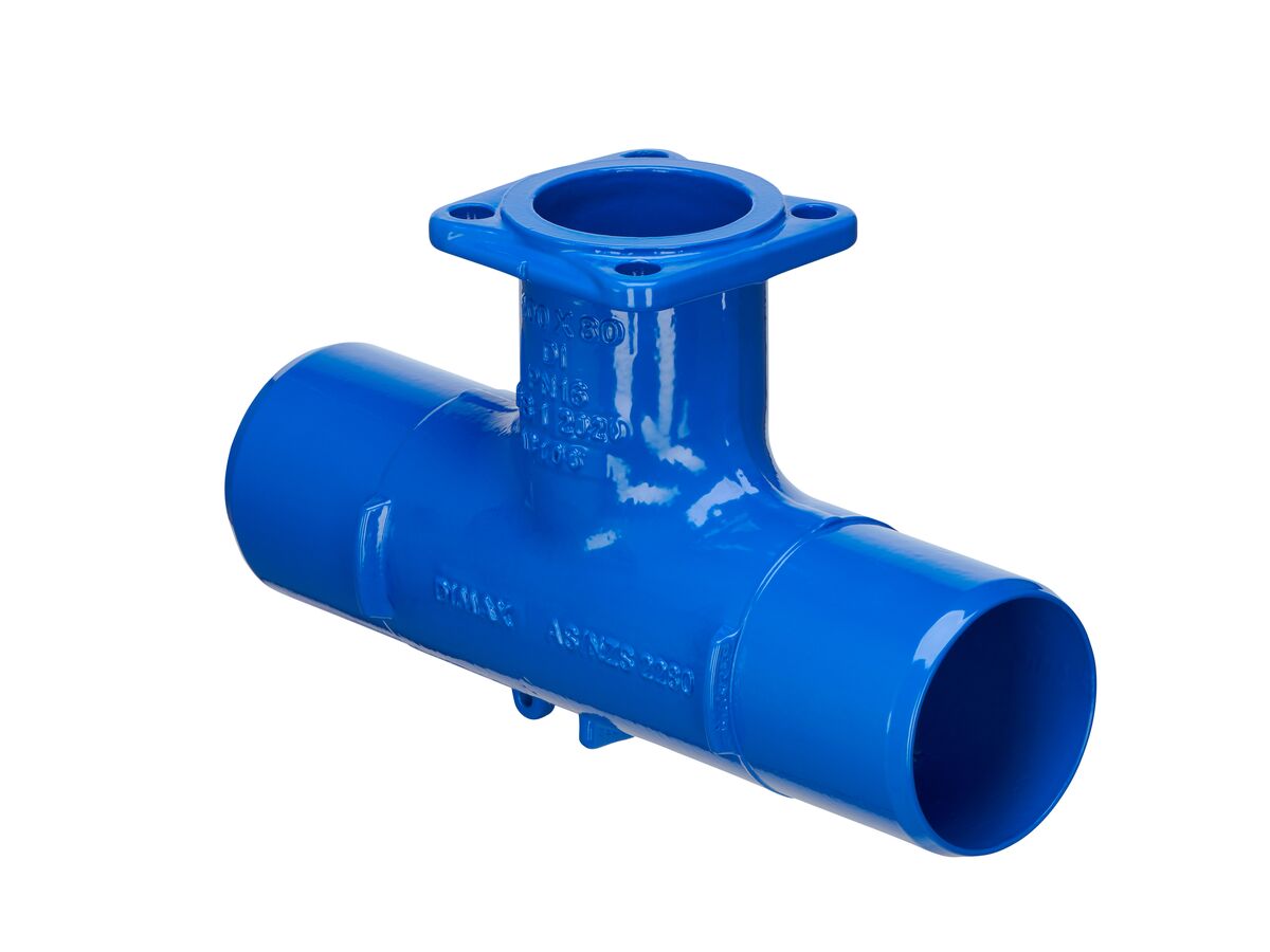 reece Dimax Ductile Iron Tee (Spigot x Spigot x Flange) PN16 B5 100mm x 80mm