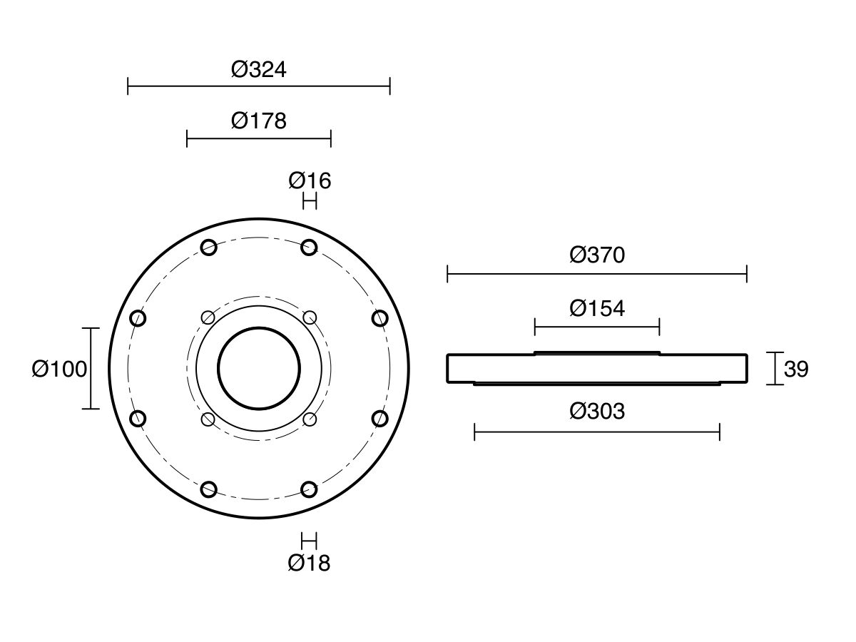 Reece Dimax Mild Steel Offtake Flange PN16 B7 225mm X 100mm