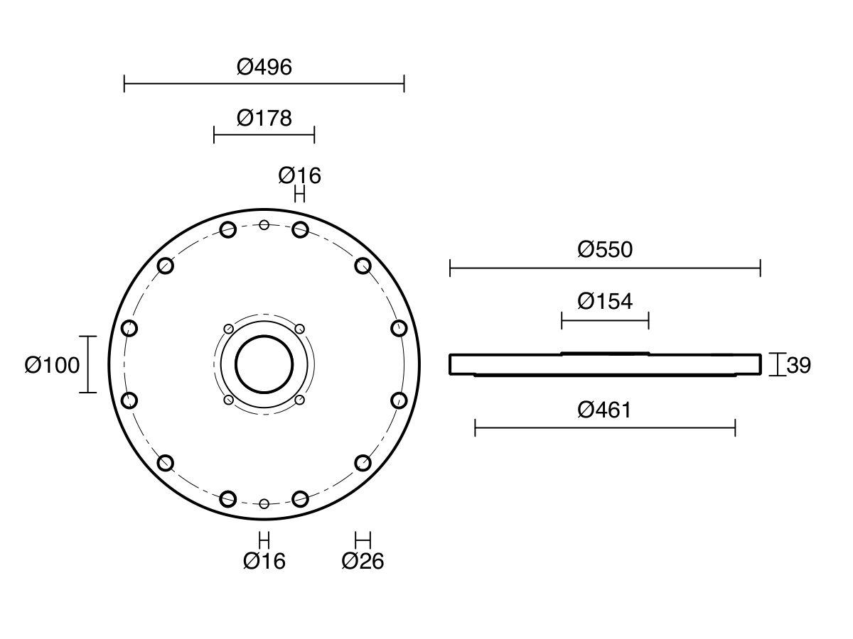 Reece Dimax Mild Steel Offtake Flange PN16 B7 375mm X 100mm