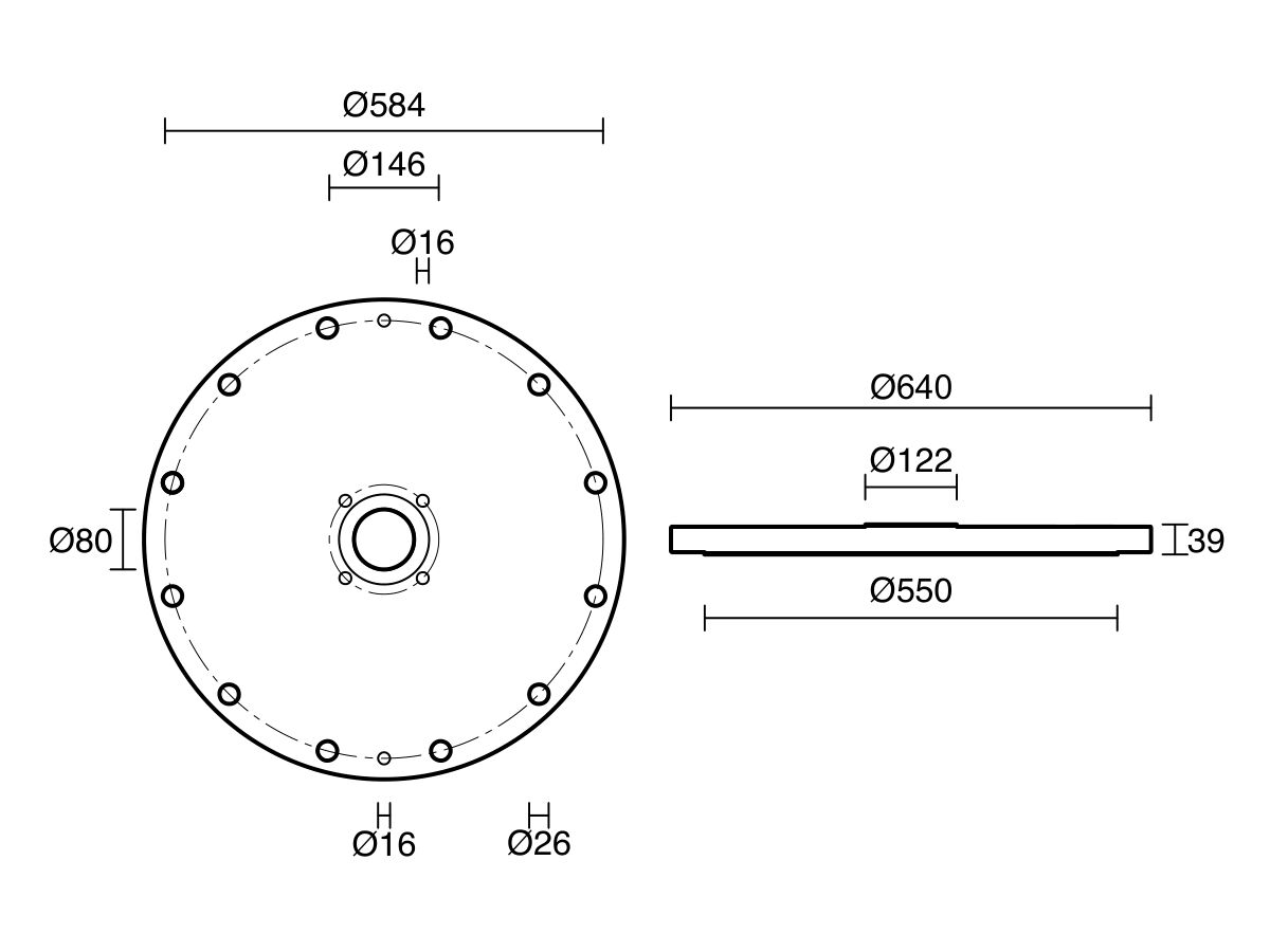 Reece Dimax Mild Steel Offtake Flange PN16 B7 450mm X 80mm