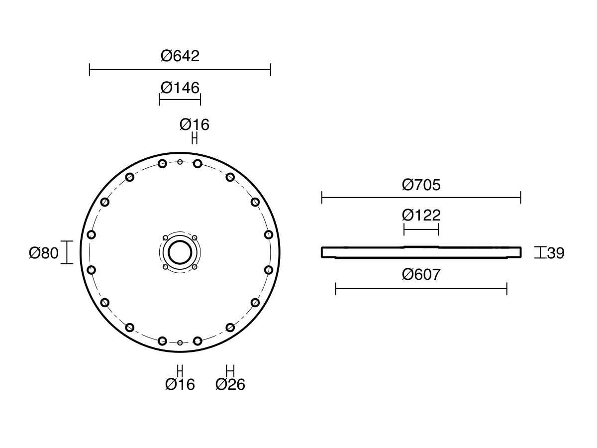 Reece Dimax Mild Steel Offtake Flange PN16 B7 500mm X 80mm