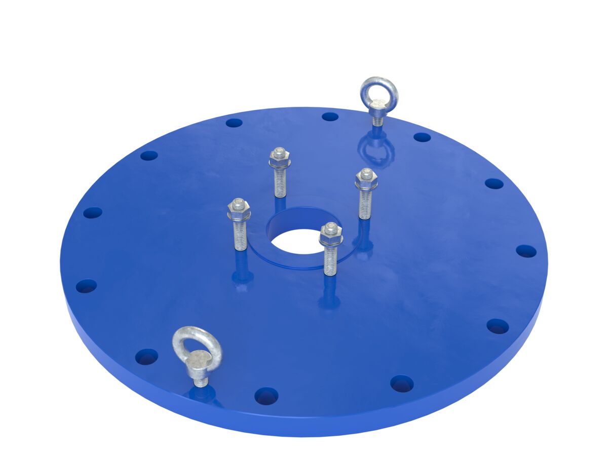 reece Dimax Mild Steel Offtake Flange PN16 B7 (B5) Fusion Coated DN 450mm x DN 100mm Central Offtake Complete with 4 x High Tensile Grade 88 M16 Studs with Nuts & Washers