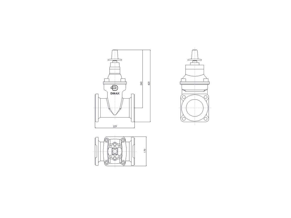 Reece Dimax Resilient Seat Gate Valve (Flange X Flange) PN16 B5 100mm Clockwise Close