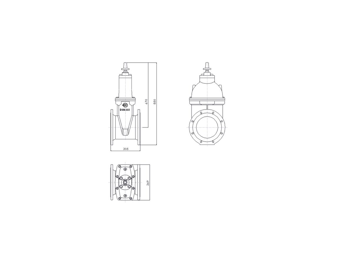 Reece Dimax Resilient Seat Gate Valve (Flange X Flange) PN16 B5 225mm Clockwise Close