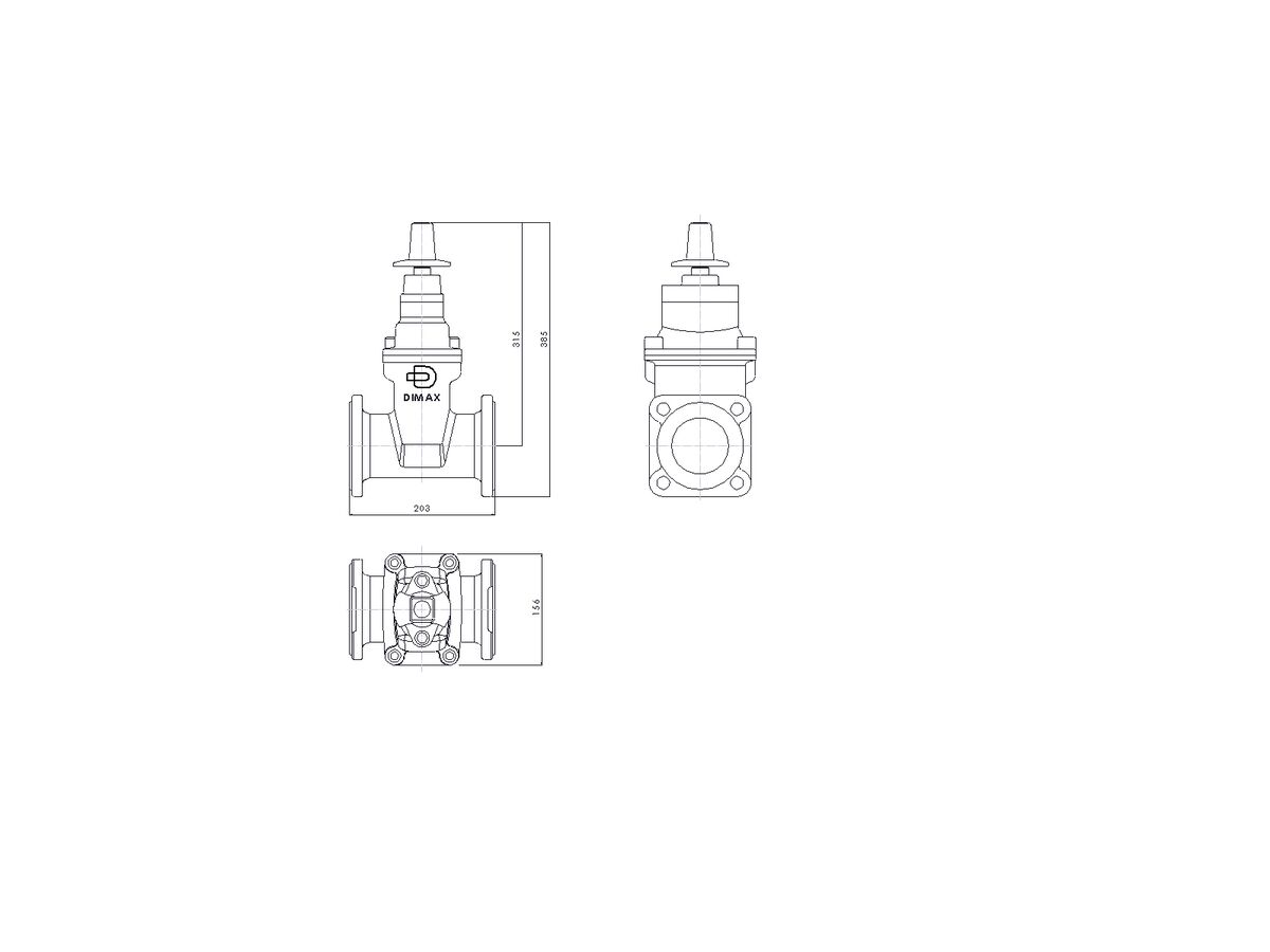 Reece Dimax Resilient Seat Gate Valve (Flange X Flange) PN16 B5 80mm Clockwise Close