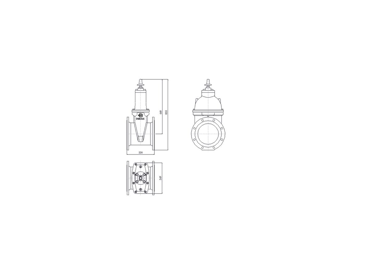 Reece Dimax Resilient Seat Gate Valve (Flange X Flange) PN16 B5 250mm Clockwise Close