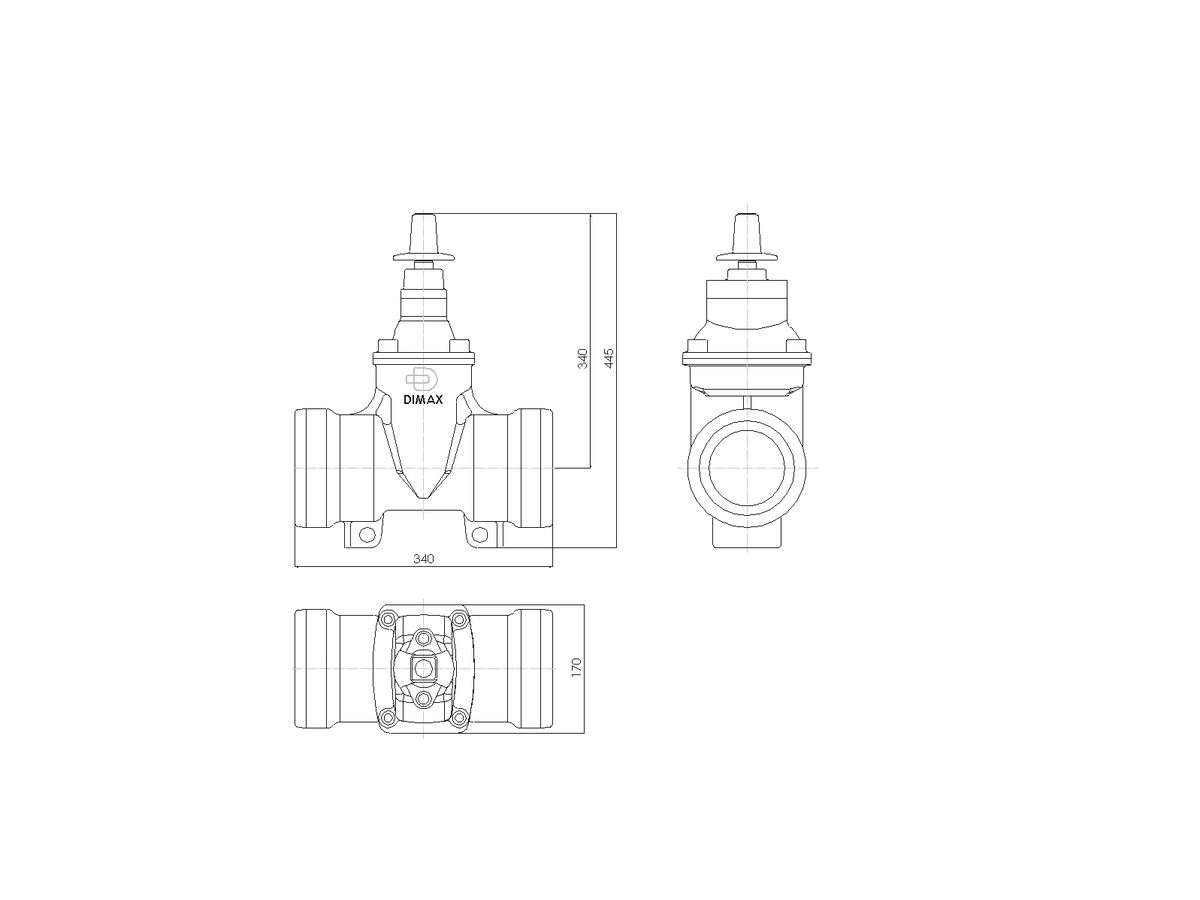 Reece Dimax Resilient Seat Gate Valve (Socket X Socket) PN16 100mm Clockwise Close