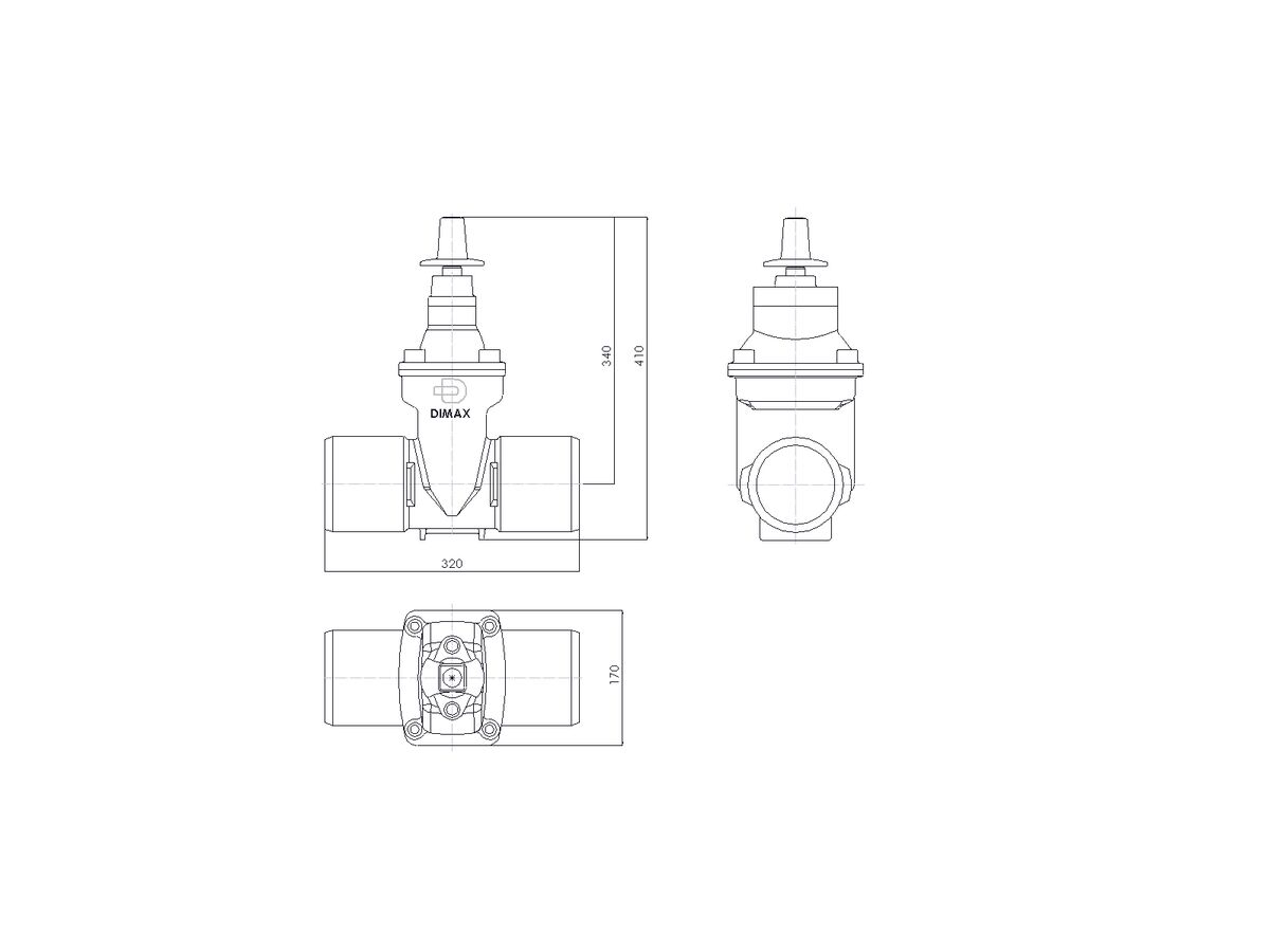 Reece Dimax Resilient Seat Gate Valve (Spigot X Spigot) PN16 100mm Clockwise Close