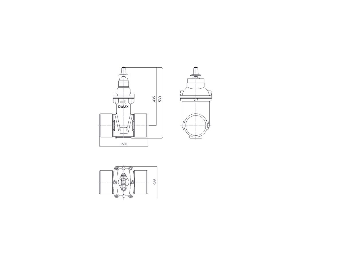 Reece Dimax Resilient Seat Gate Valve (Spigot X Spigot) PN16 150mm Anticlockwise Close