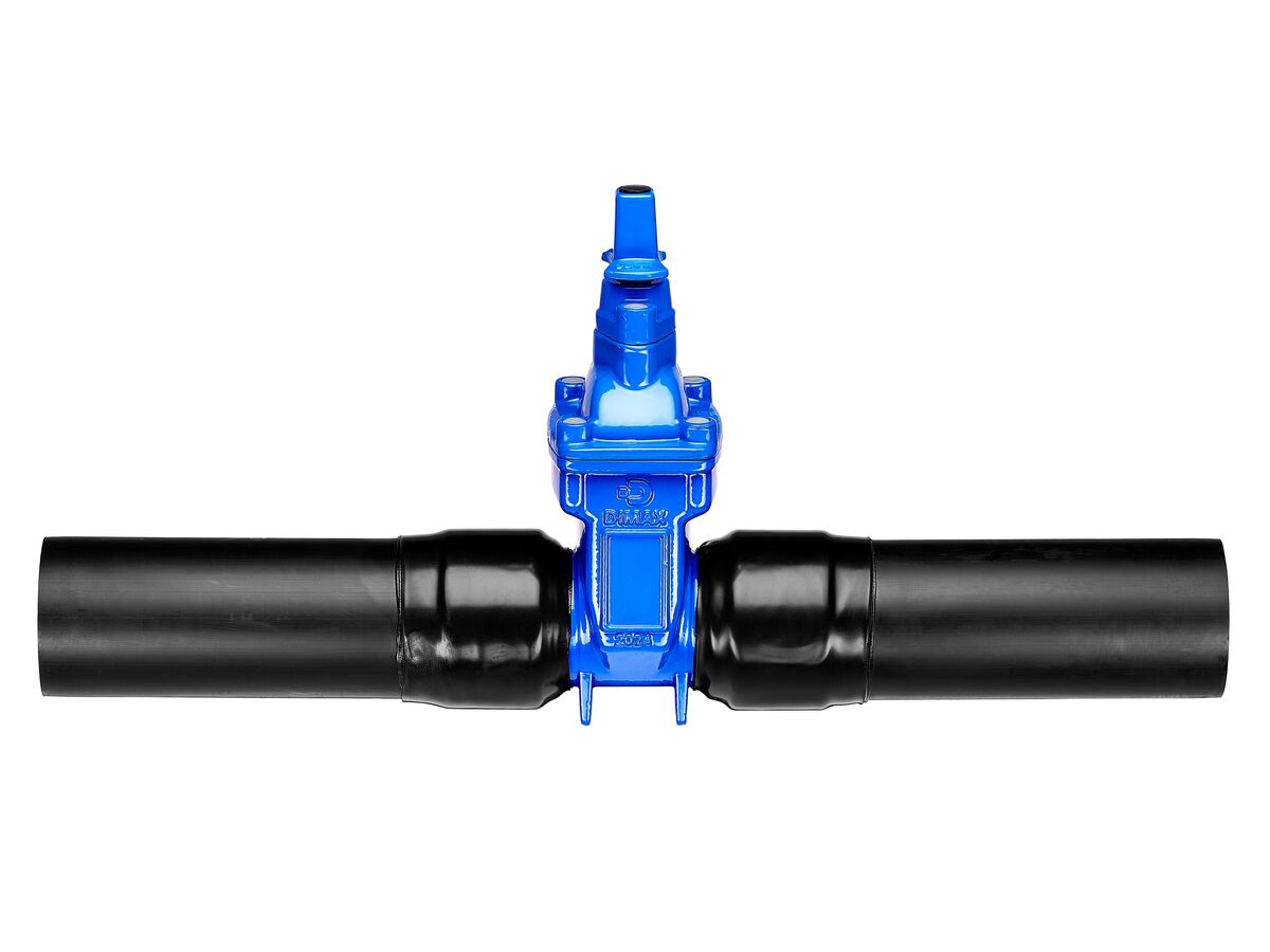 Reece Dimax Resilient Seated Gate Valve PN16 125mm SDR11 HDPE PE Tail 100mm Anti-Clockwise Close