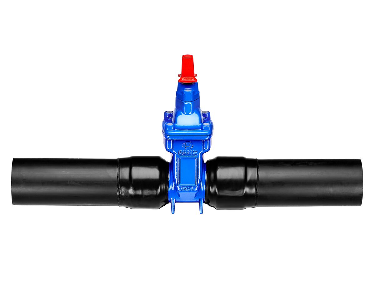 Reece Dimax Resilient Seated Gate Valve PN16 125mm SDR11 HDPE PE Tail 100mm Clockwise Close