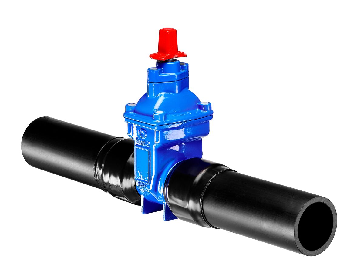 reece Dimax Resilient Seated Gate Valve PN16 125mm SDR11 HDPE PE Tail 100mm Clockwise Close