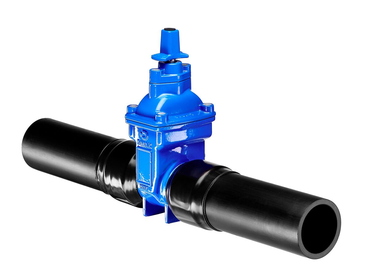 reece Dimax Resilient Seated Gate Valve PN16 125mm SDR11 HDPE PE Tail 100mm Anti-Clockwise Close