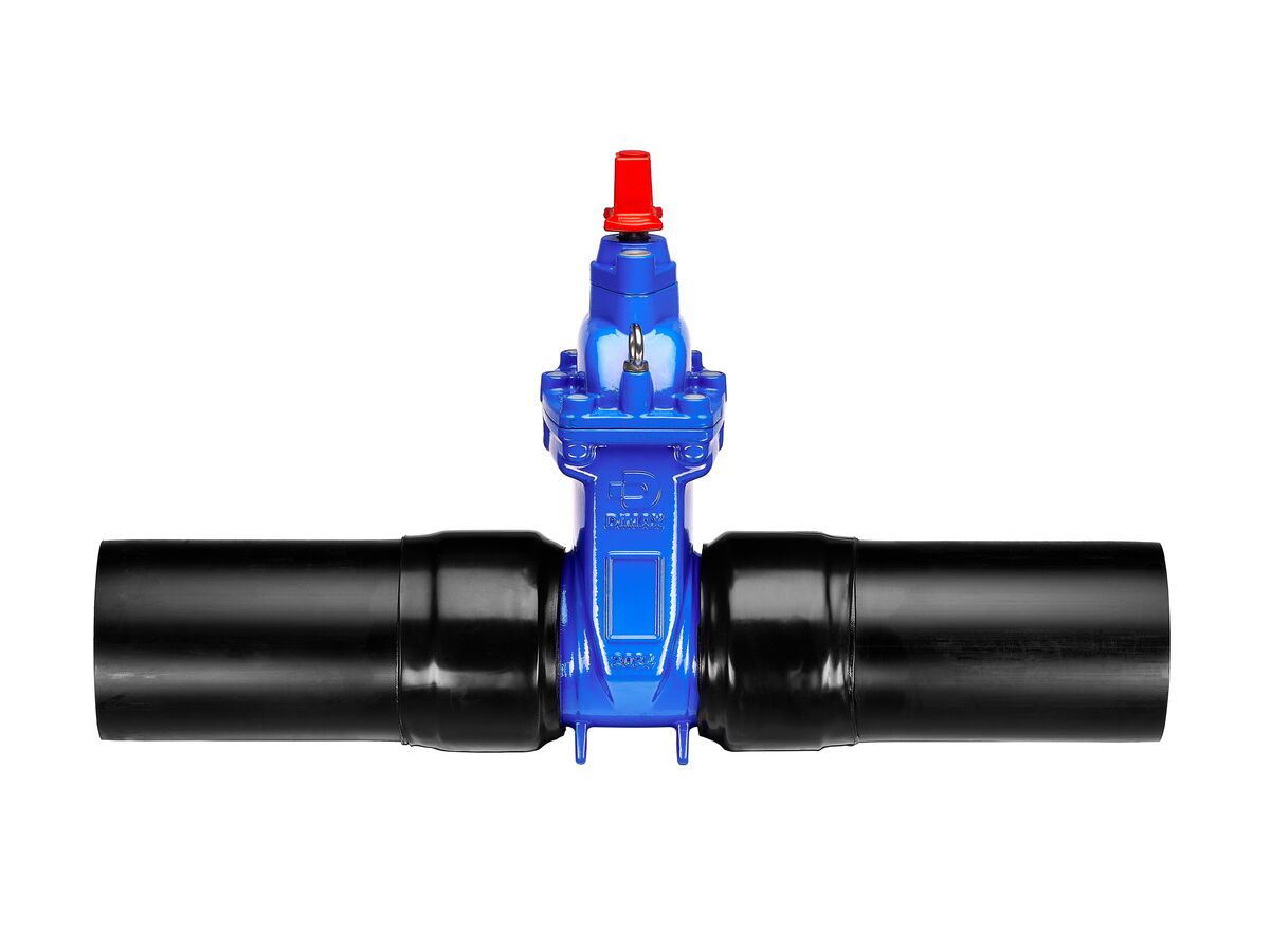 Reece Dimax Resilient Seated Gate Valve PN16 180mm SDR11 HDPE PE Tail 150mm Clockwise Close