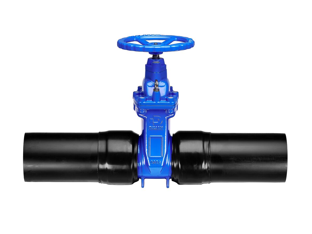 Reece Dimax Resilient Seated Gate Valve With Handwheel PN16 180mm SDR11 HDPE PE Tail 150mm Anti-Clockwise Close