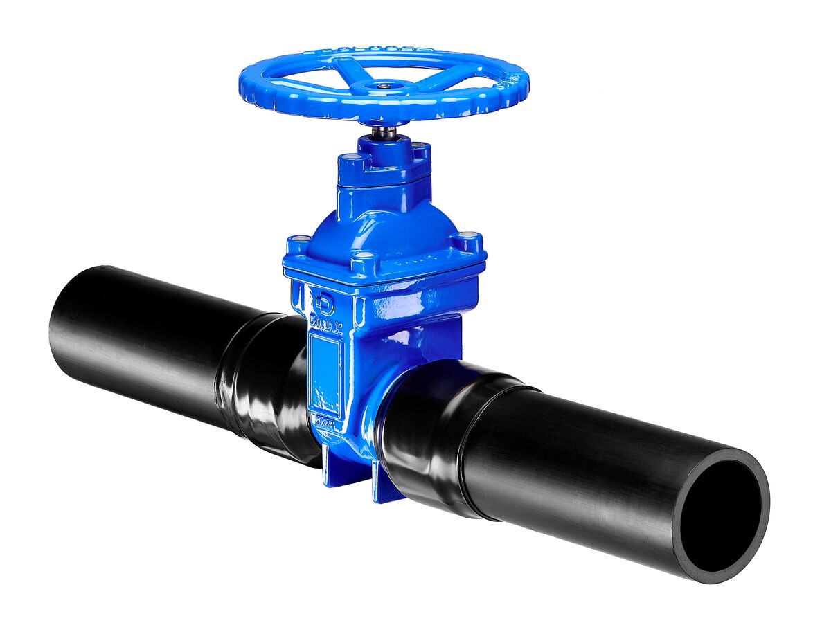 reece Dimax Resilient Seated Gate Valve with Handwheel PN16 125mm SDR11 HDPE PE Tail 100mm Anti-Clockwise Close