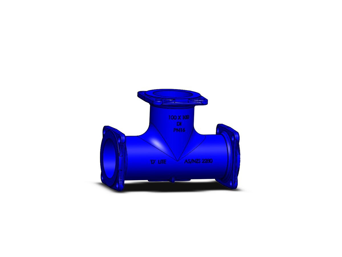 reece Dimax Tee Flange-Flange-Flange PN16 B5 100mm x 100mm