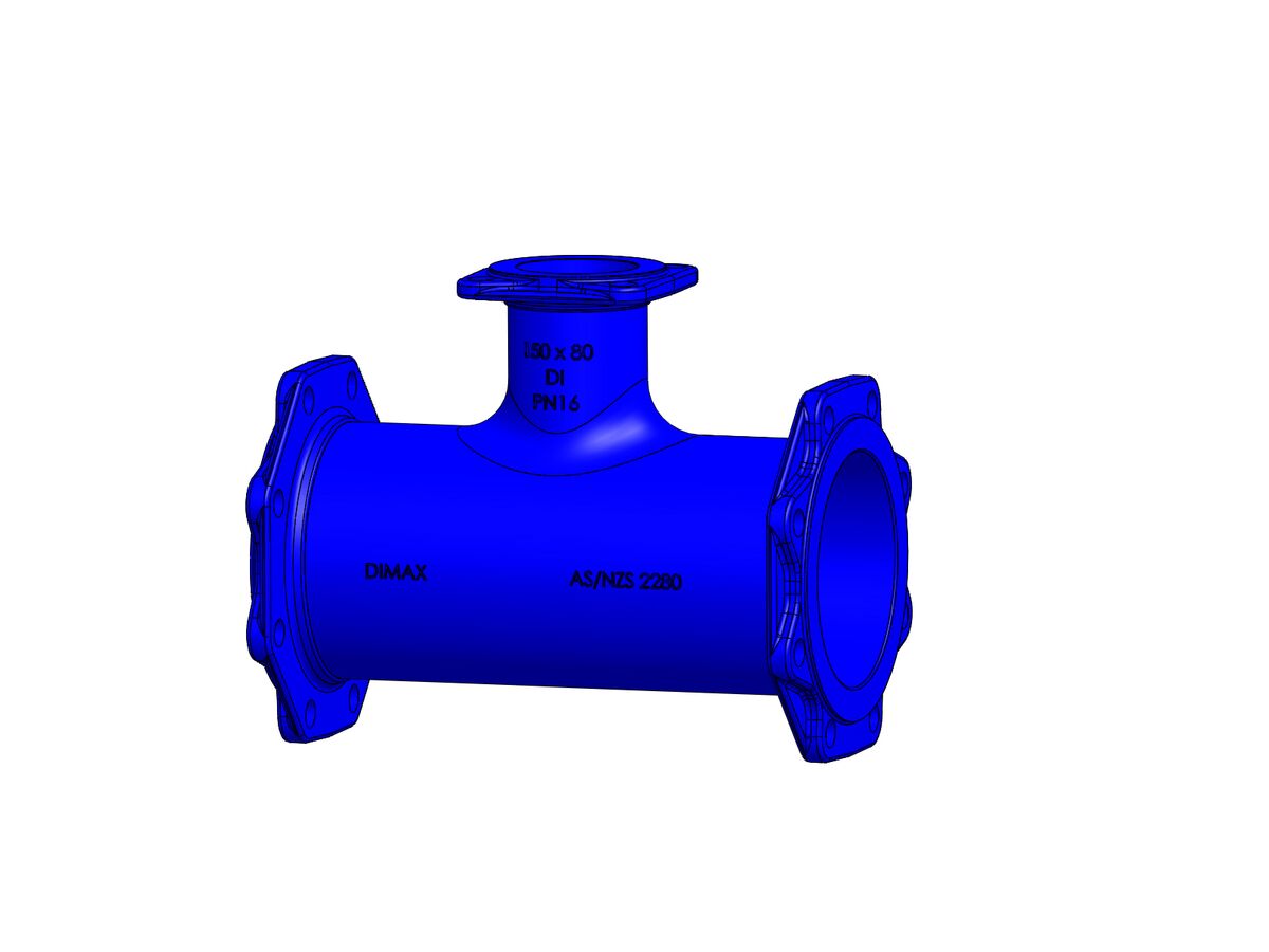 reece Dimax Tee Flange-Flange-Flange PN16 B5 150mm x 80mm