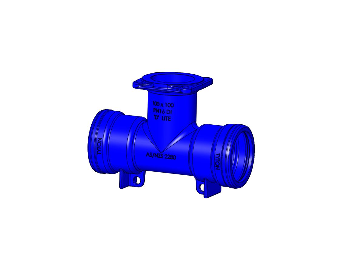 reece Dimax Tee Socket-Socket-Flange PN16 B5 100mm x 100mm