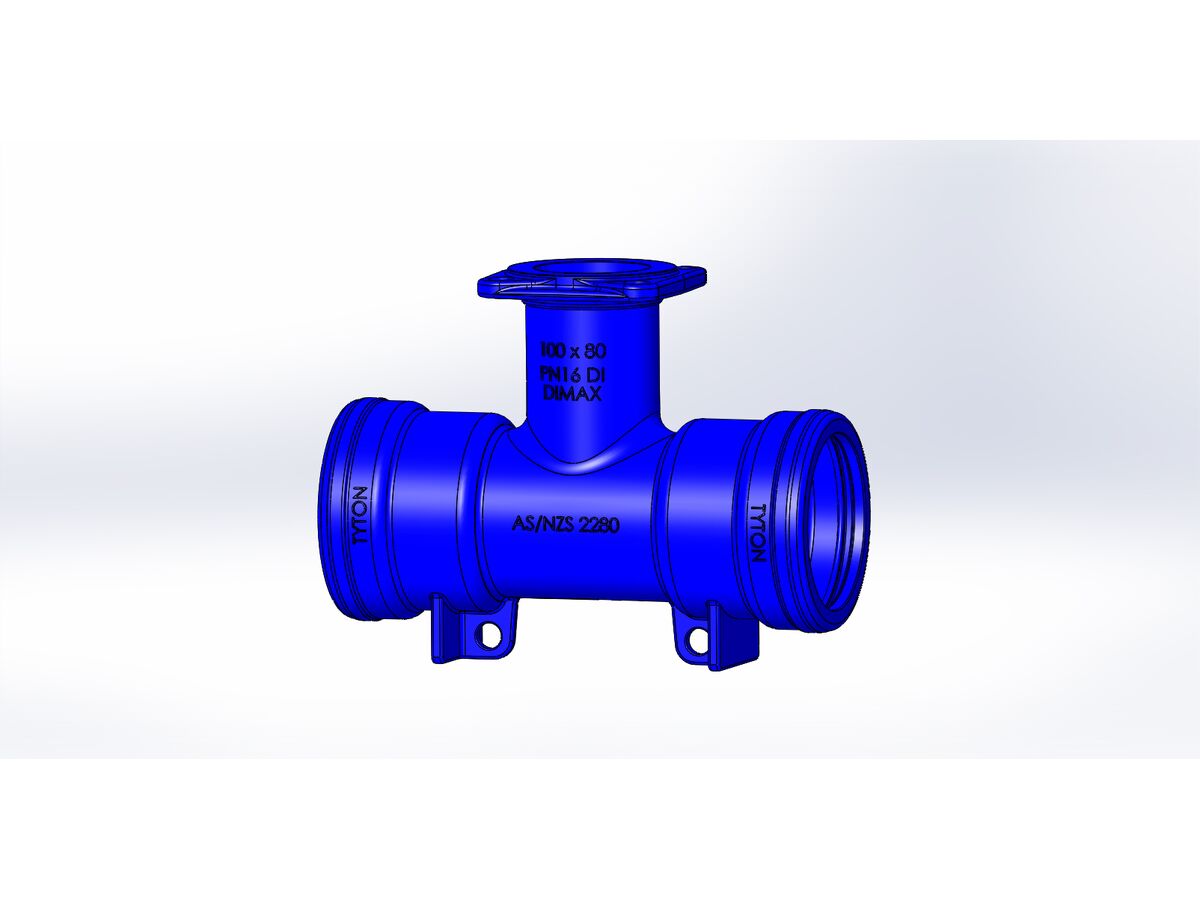 reece Dimax Tee Socket-Socket-Flange PN16 B5 100mm x 80mm