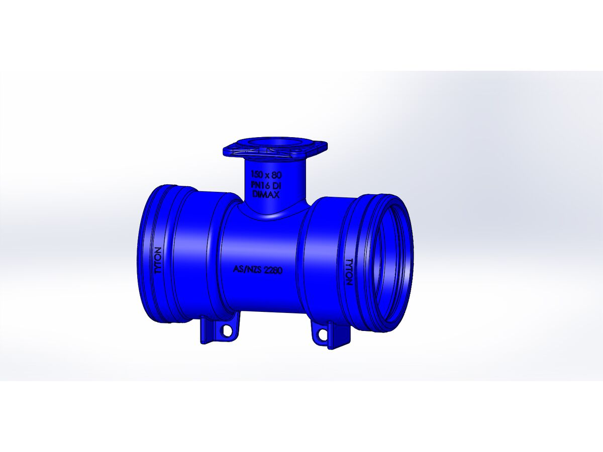 reece Dimax Tee Socket-Socket-Flange PN16 B5 150mm x 80mm