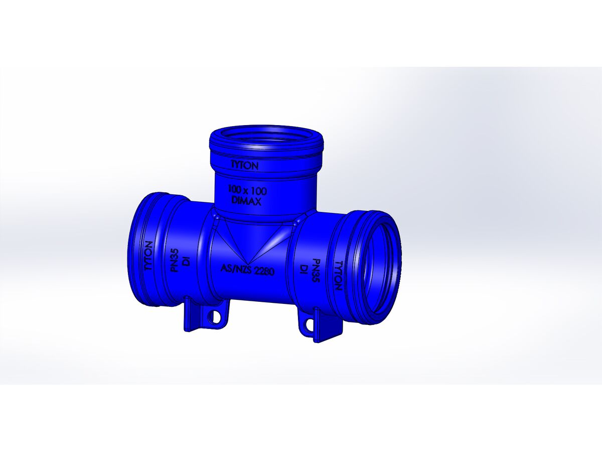 reece Dimax Tee Socket-Socket-Socket PN35 FBE 100mm x 100mm