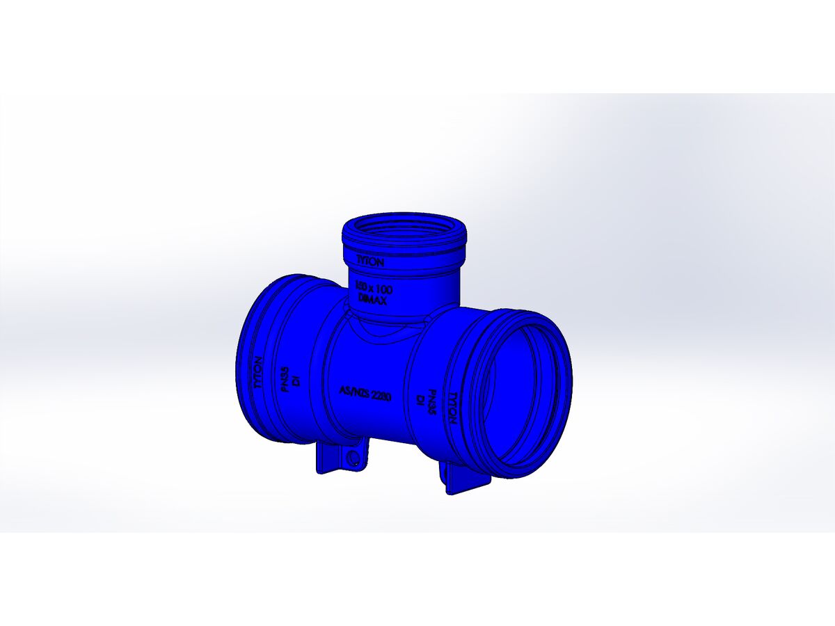 reece Dimax Tee Socket-Socket-Socket PN35 FBE 150mm x 100mm