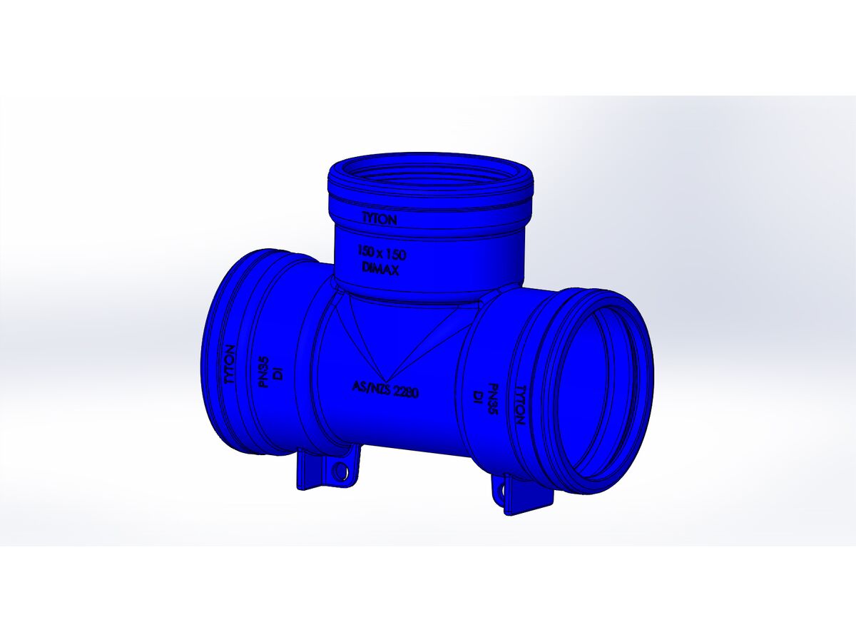 reece Dimax Tee Socket-Socket-Socket PN35 FBE 150mm x 150mm