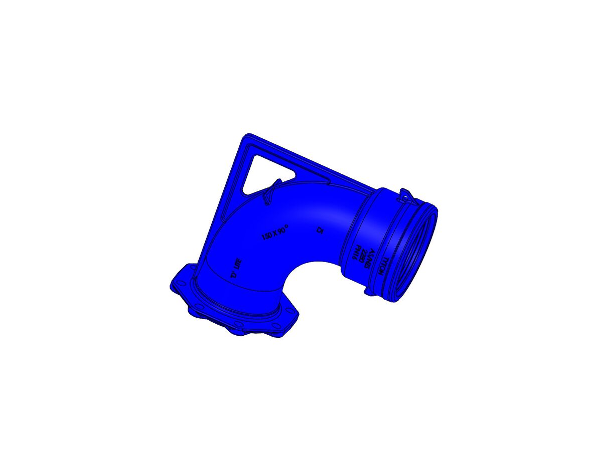 reece Dimax Wash Out Bend Socket - Flange PN16 150mm x 90 Degree