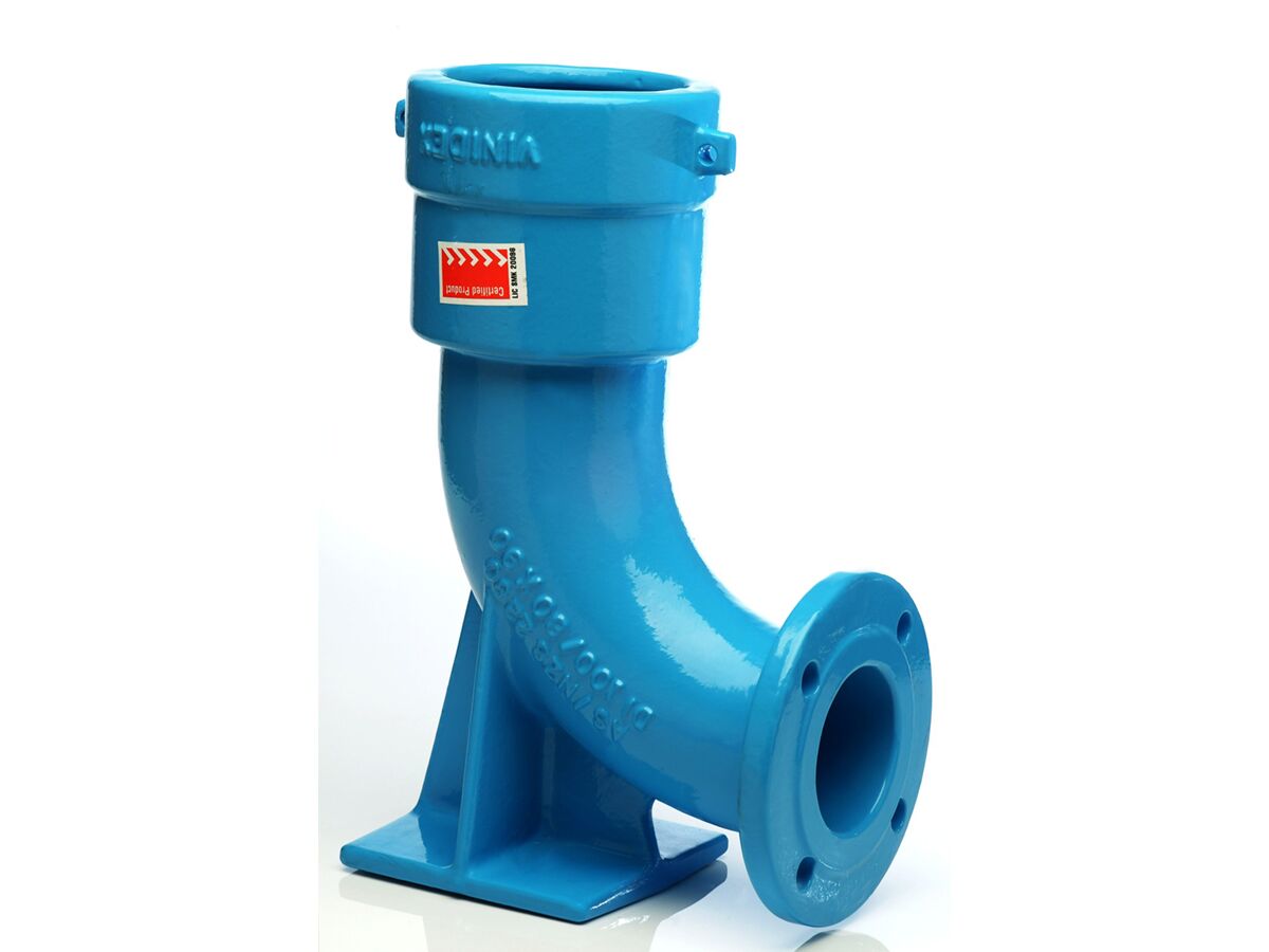 reece Ductile Iron Hydrant Bend (Socket x Flange) PN16 100mm x 80mm x 90 Degrees