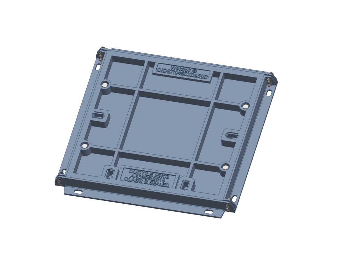 reece Ductile Iron Infill Boltdown Cover & Frame Class B Clear Opening 450mm x 450mm