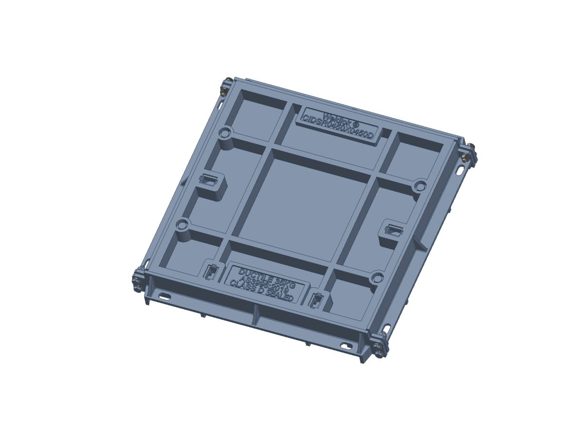 reece Ductile Iron Infill Boltdown Cover & Frame Class D Clear Opening 450mm x 450mm