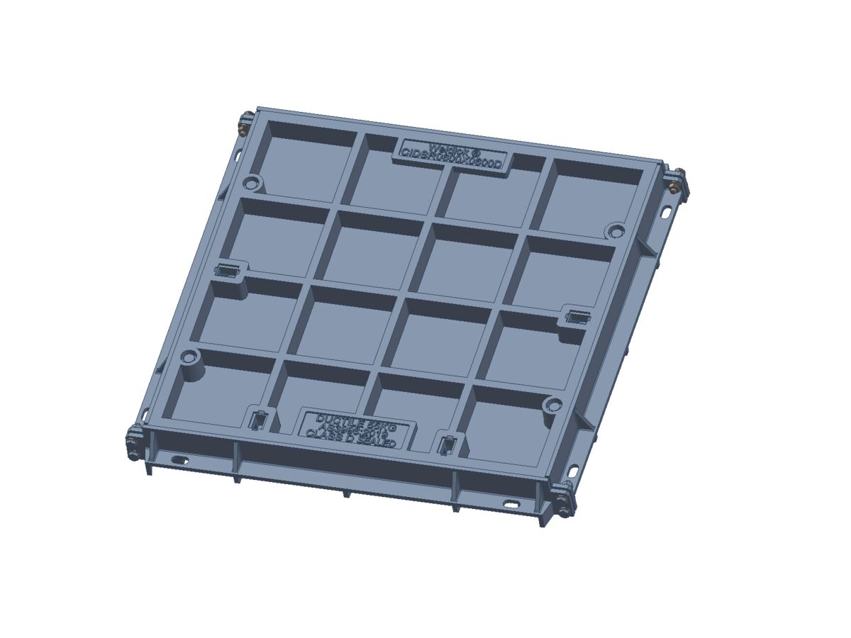 reece Ductile Iron Infill Boltdown Cover & Frame Class D Clear Opening 600mm x 600mm