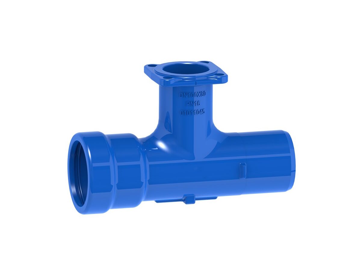 reece Ductile Iron Tee (Socket x Spigot x Flange) PN16 B5 450mm x 80mm