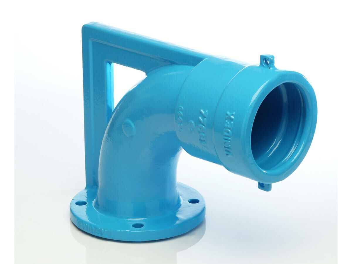 reece Ductile Iron Washout Bend (Socket x Flange) PN16 100mm x 90 Degrees