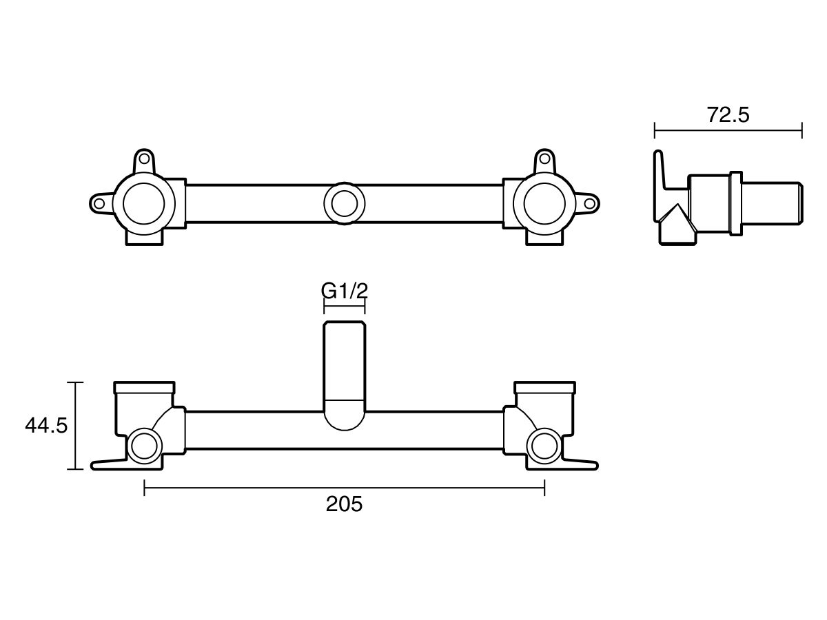 Reece Dura Ardent Sink Assembly 200mm Centre With No Tails Bottom Entry Lead Free