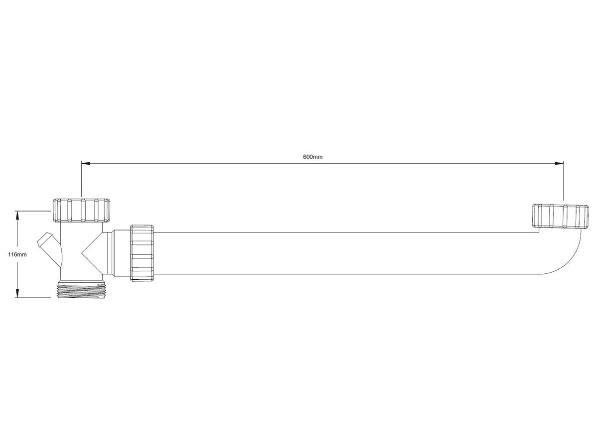 Reece Dura Extended Double Bowl Connector 50mm X 600mm