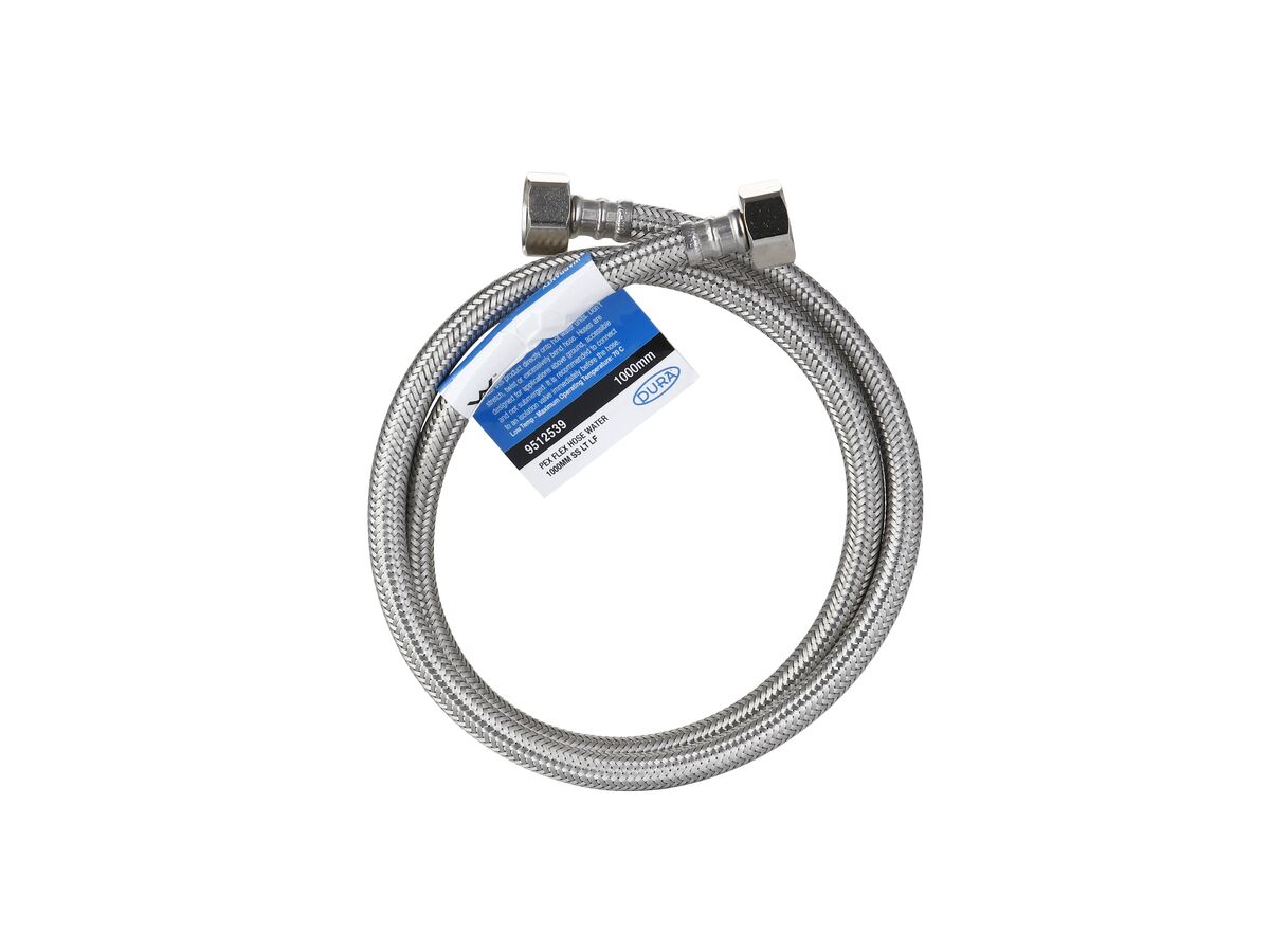 reece Dura Pex Flex Hose Water 1000mm Stainless Steel Low-Temp Lead Free