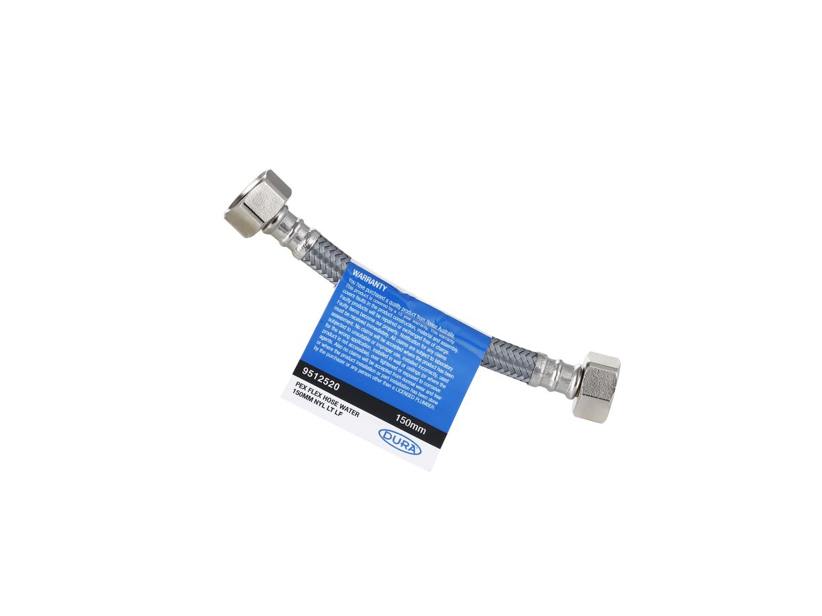 reece Dura Pex Flex Hose Water 150mm Nylon Low-Temp Lead Free