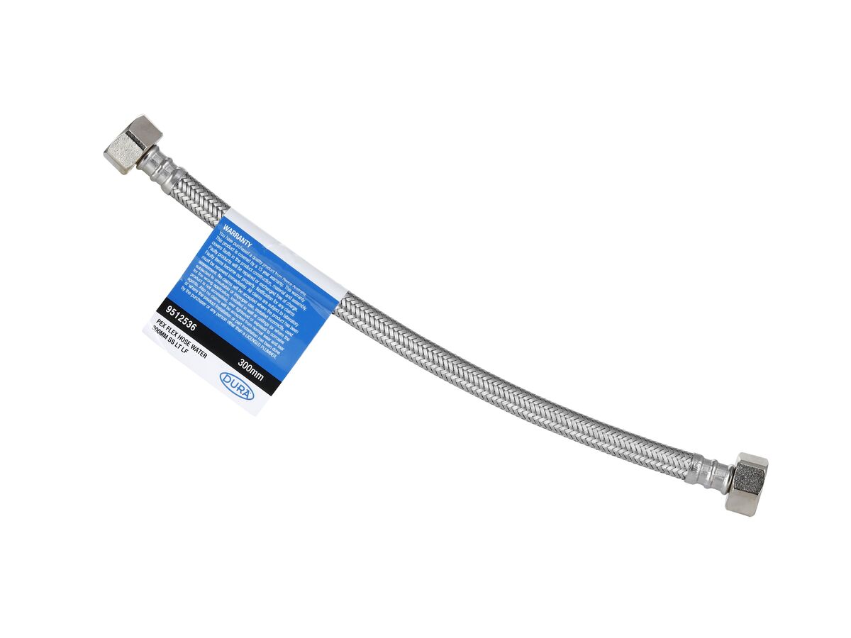 reece Dura Pex Flex Hose Water 300mm Stainless Steel Low-Temp Lead Free