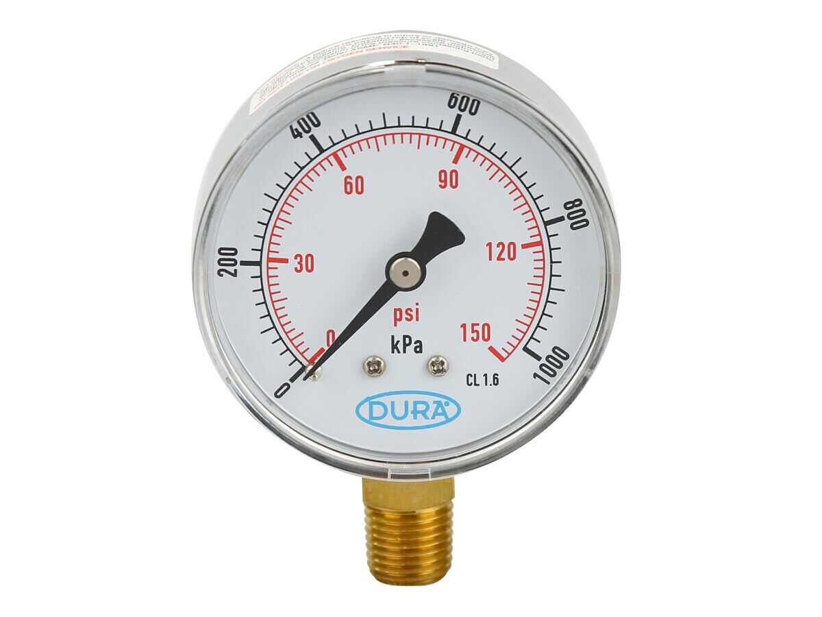 reece Dura Pressure Gauge Dry 63mm Bottom Entry 1000kPa