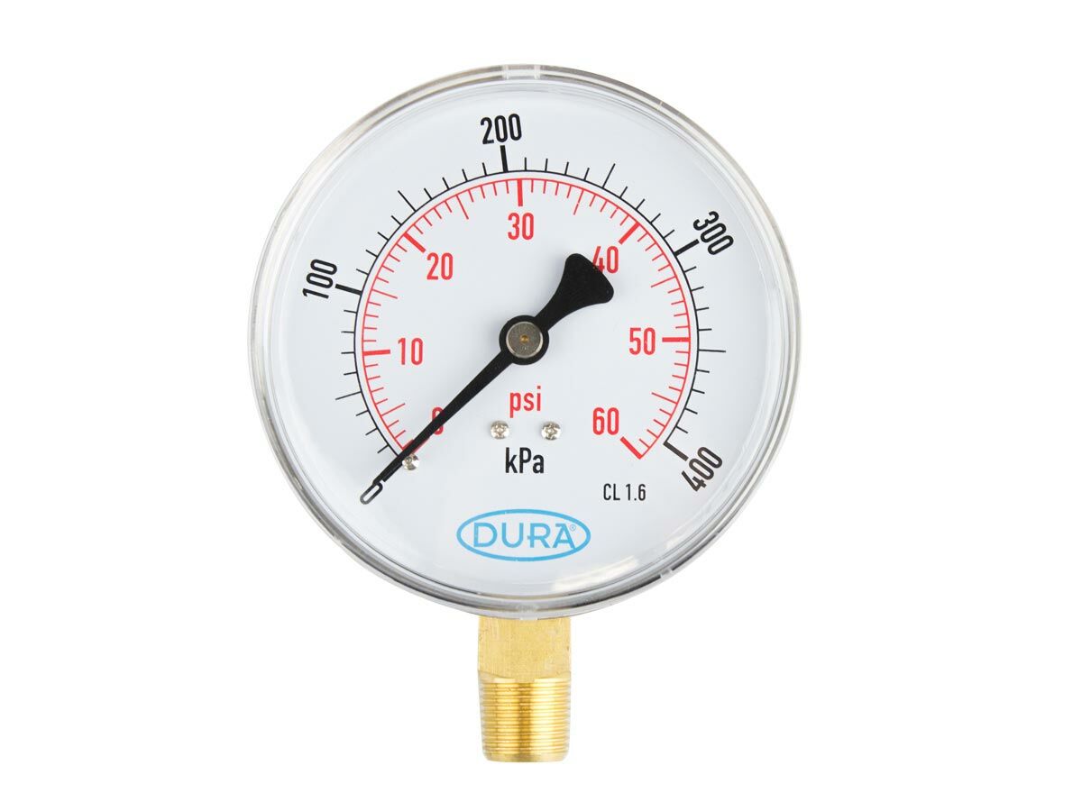 reece Dura Pressure Gauge Dry 63mm Bottom Entry 400kPa