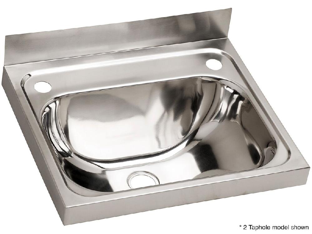 reece Dura Wall Basin Stainless Steel 70mm 500 x 420mm with Bracket 3 Taphole