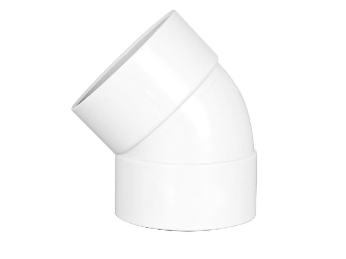 reece DWV Bend 225mm x 45 Degree Female & Female Plain Moulded