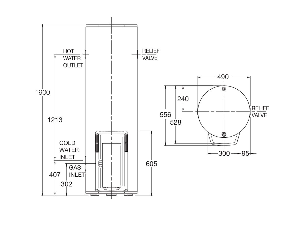 Reece Everhot 302 5 Star 160L Natural Gas Hot Water System