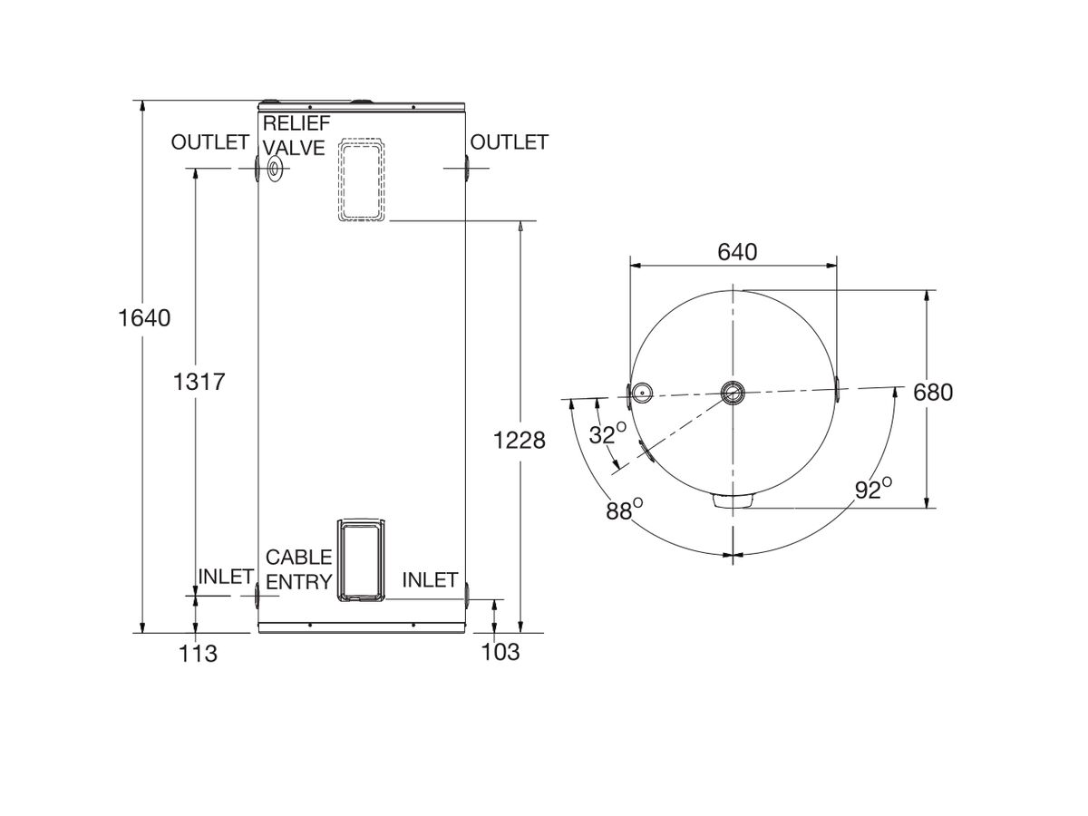 Reece Everhot 315L 4.8kW Single Element Internal / External Electric Hot Water System