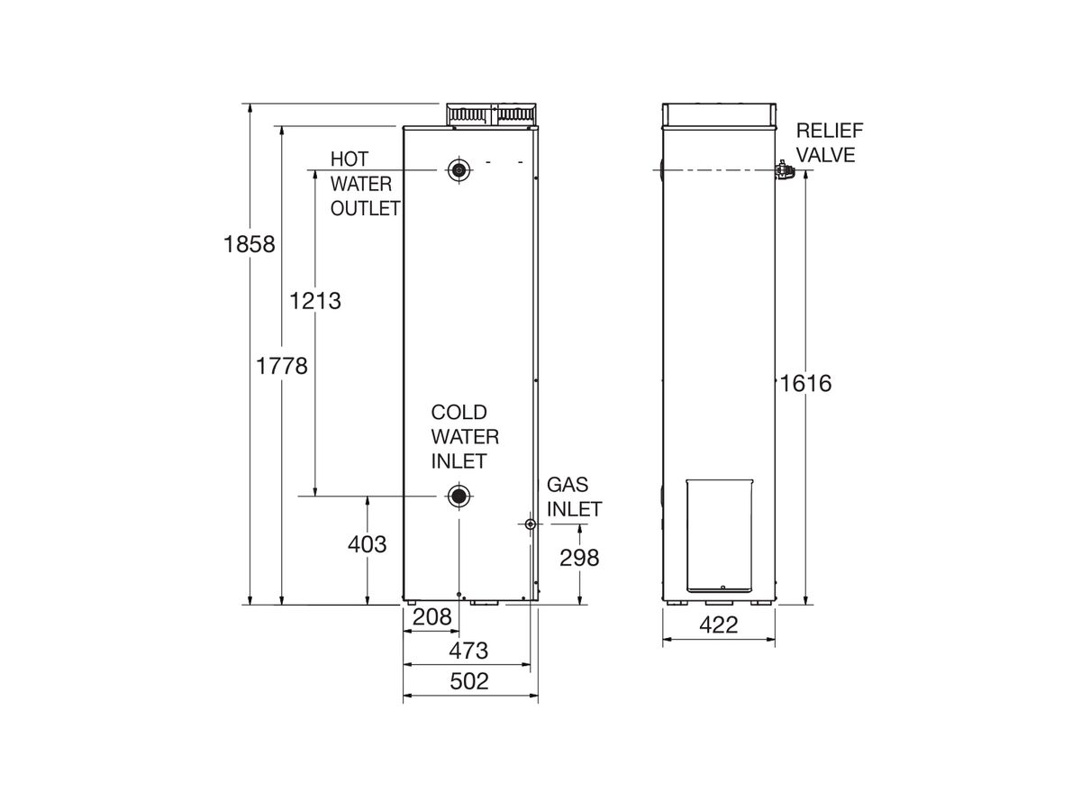 Reece Everhot 4 Star 170L Natural Gas Hot Water System